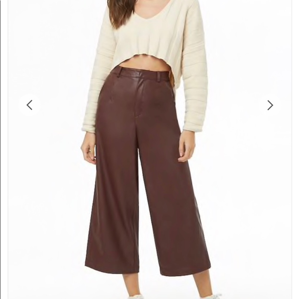 Faux leather culottes